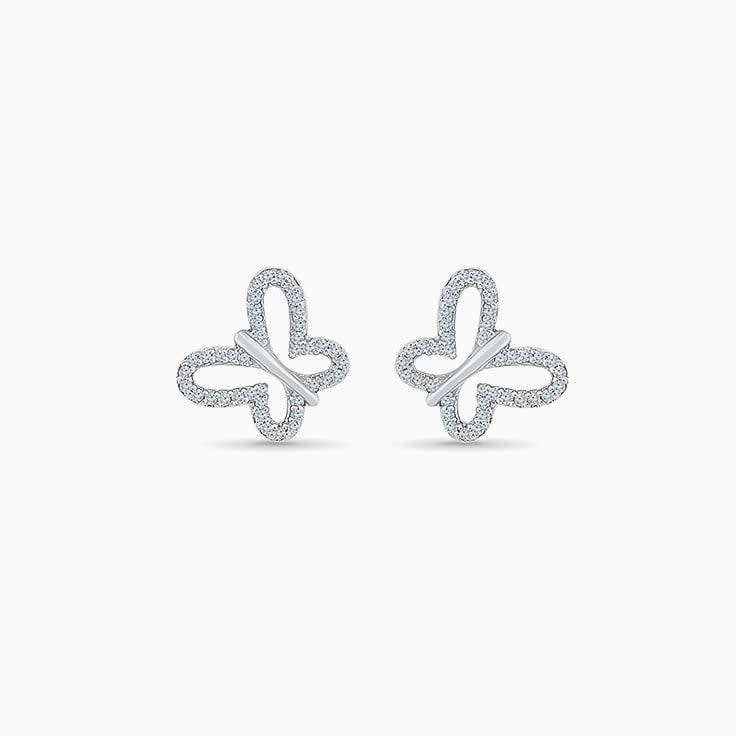 Butterfly Shape Diamond Studs