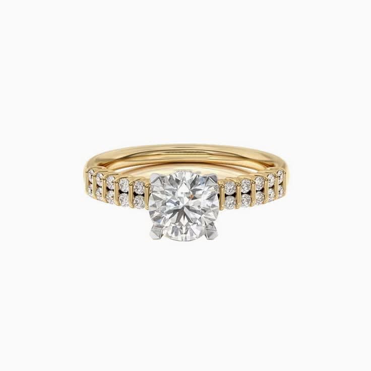 Double Pave Round Brilliant Engagement Ring
