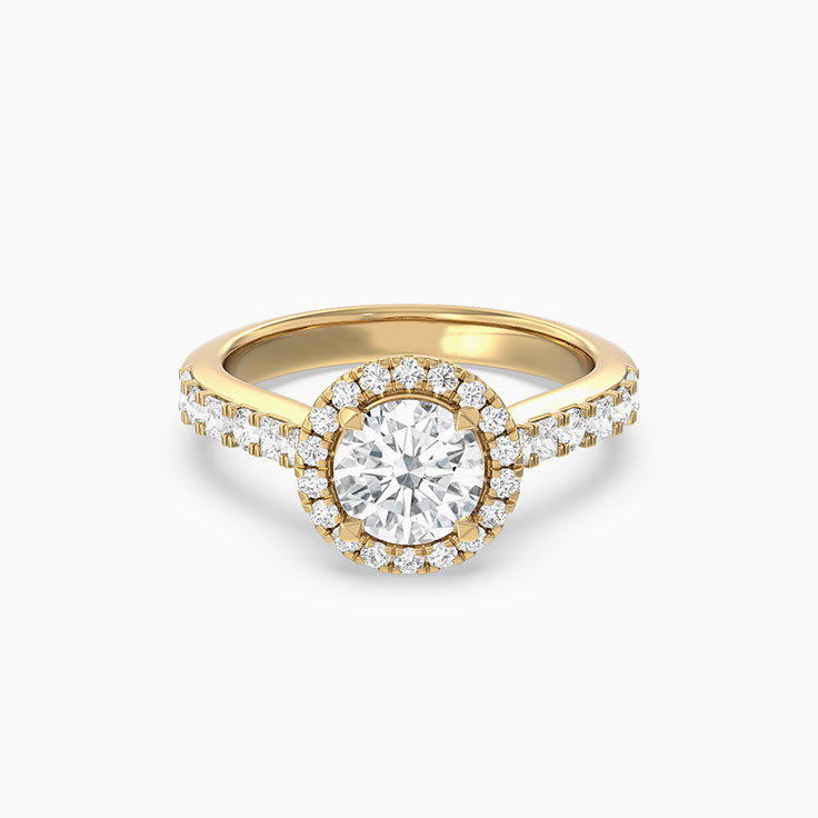 Round halo engagement rings