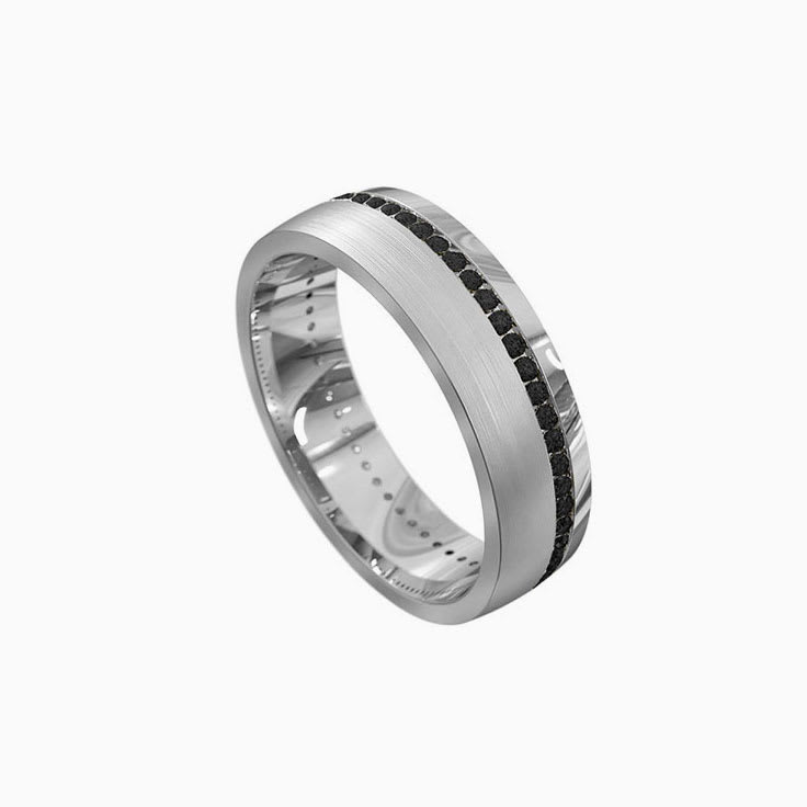 5mm Black Diamond Wedding Ring