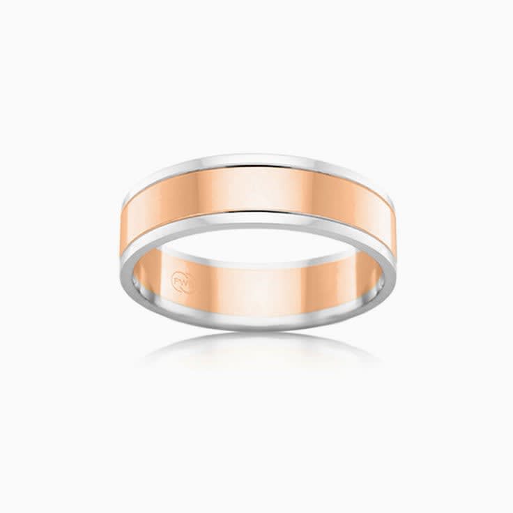 5mm Two Tone Wedding Band