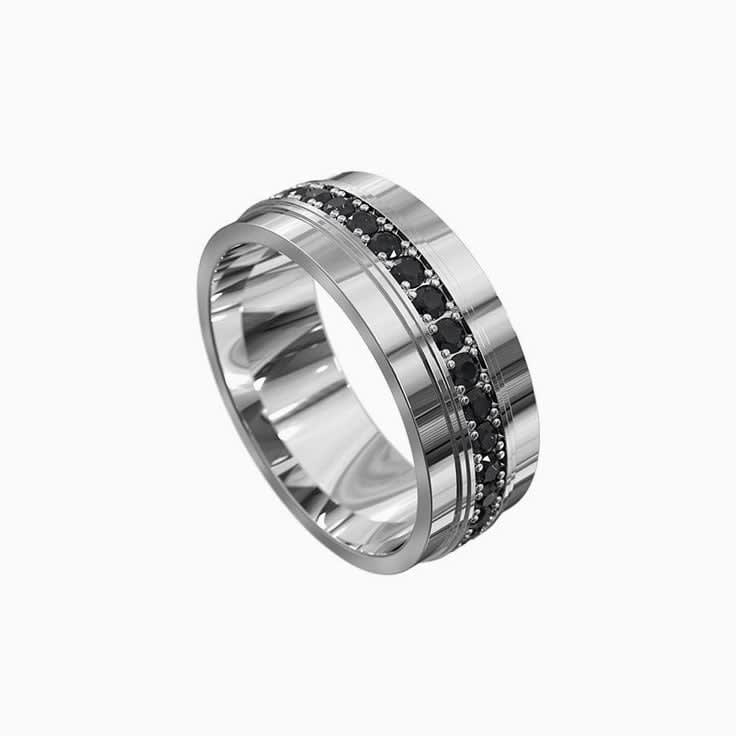 5mm Mens Black Diamond Band
