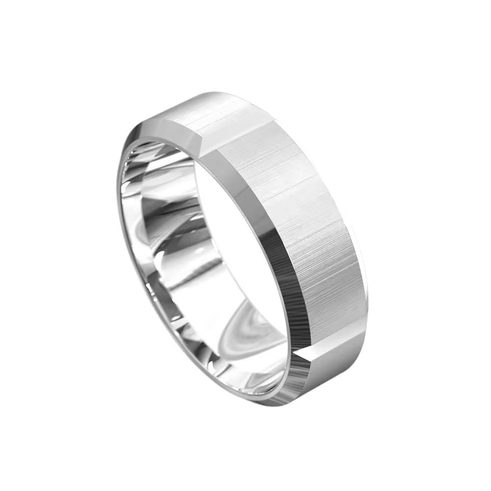 6mm Bevelled Mens Wedding Ring
