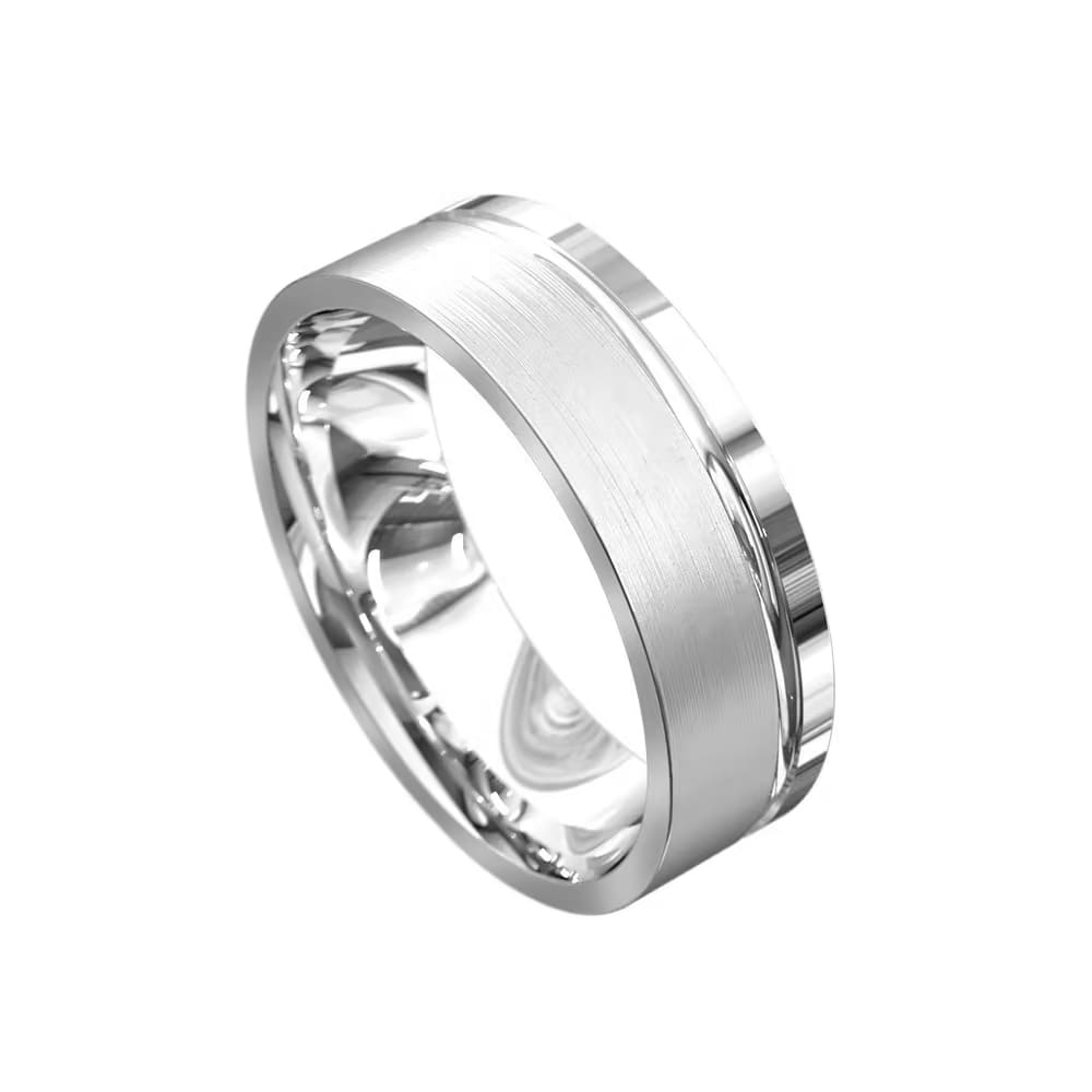 6mm Flat Mens Wedding Ring