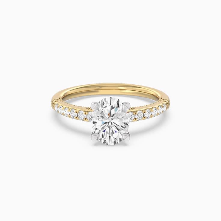 Womens Oval Engagement Ring yellow gold