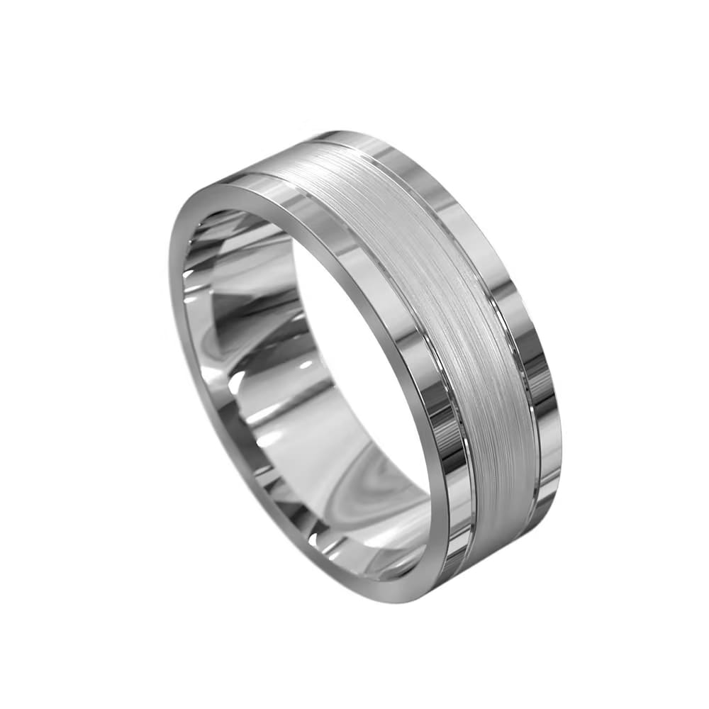 7mm Flat Mens Wedding Ring