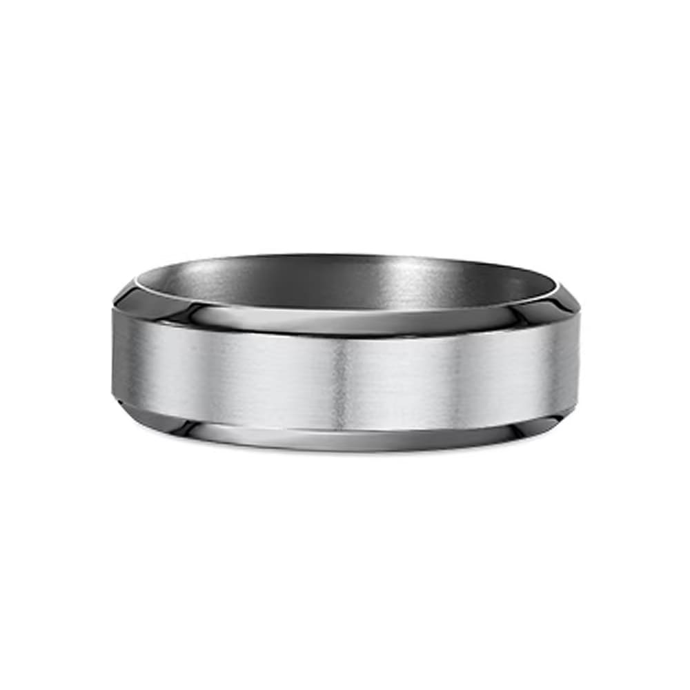 7mm Flat Bevelled Mens Wedding Ring