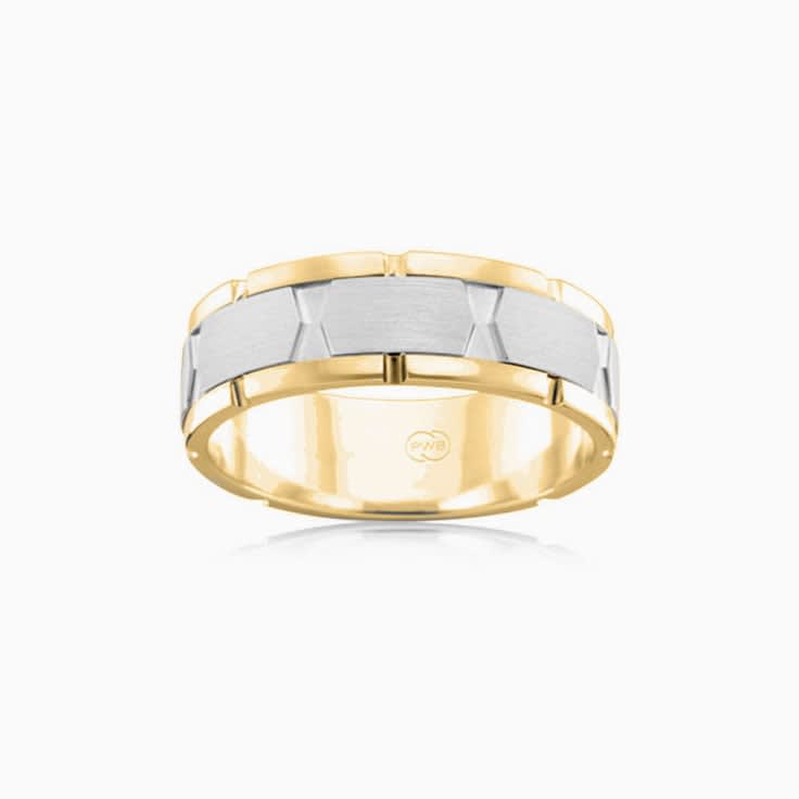 7mm Two Tone Wedding Band