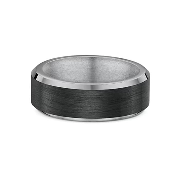 8mm Flat Bevelled Mens Wedding Ring
