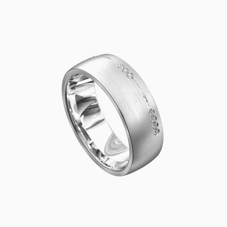 8mm Mens Diamond Wedding Ring
