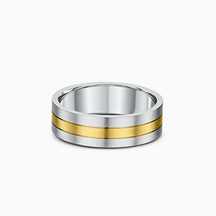 6mm Two Tone Wedding Ring