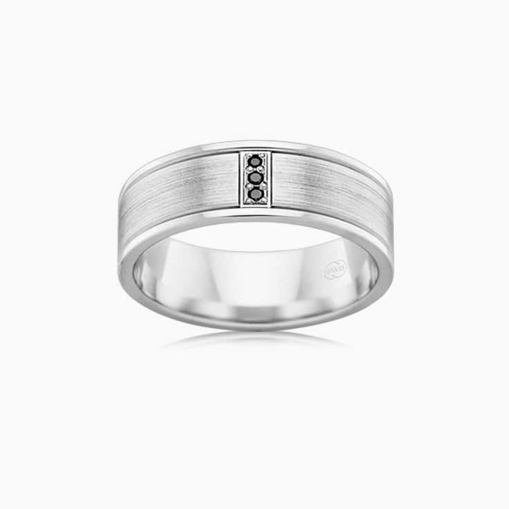 8mm Black Diamond Wedding Ring