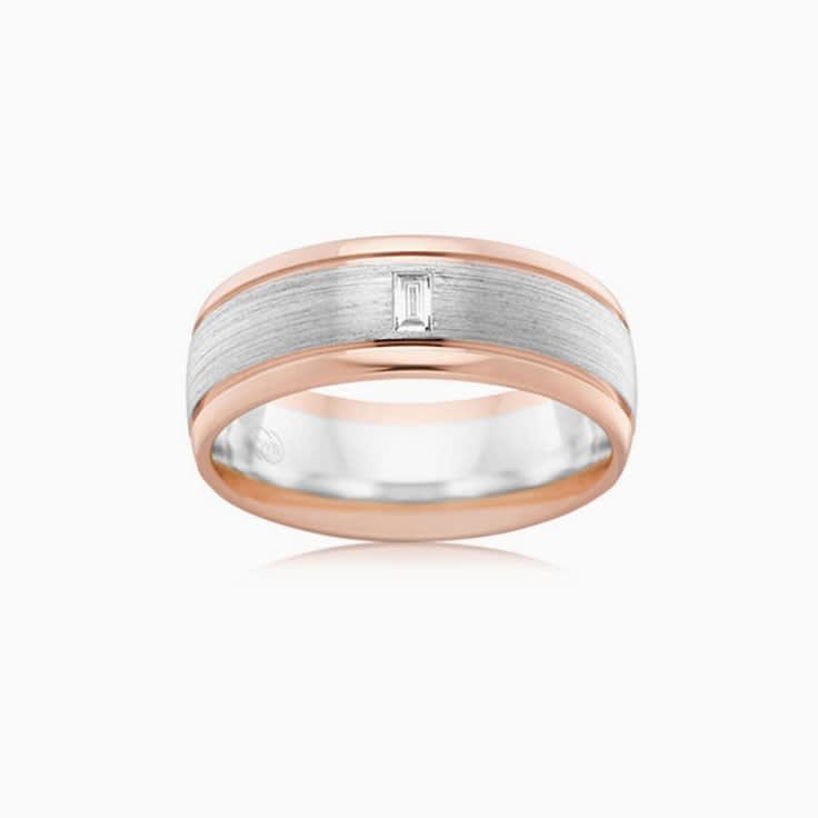 8mm Drop Set Wedding Ring