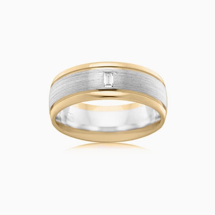 8mm Drop Set Wedding Ring