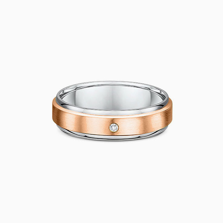 8mm Two Tone Wedding Band