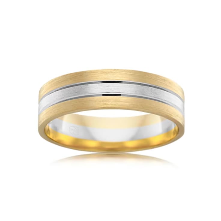 4mm Two Tone Wedding Band