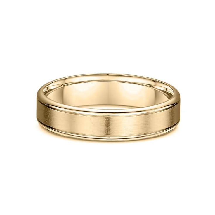 4mm Matt And Polish Mens Wedding Ring