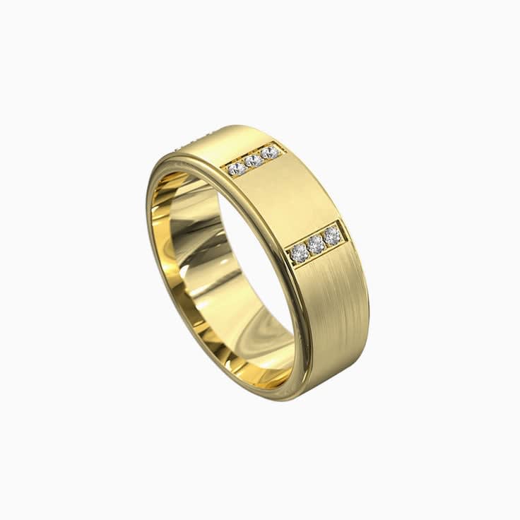 Mens wedding ring with diamonds