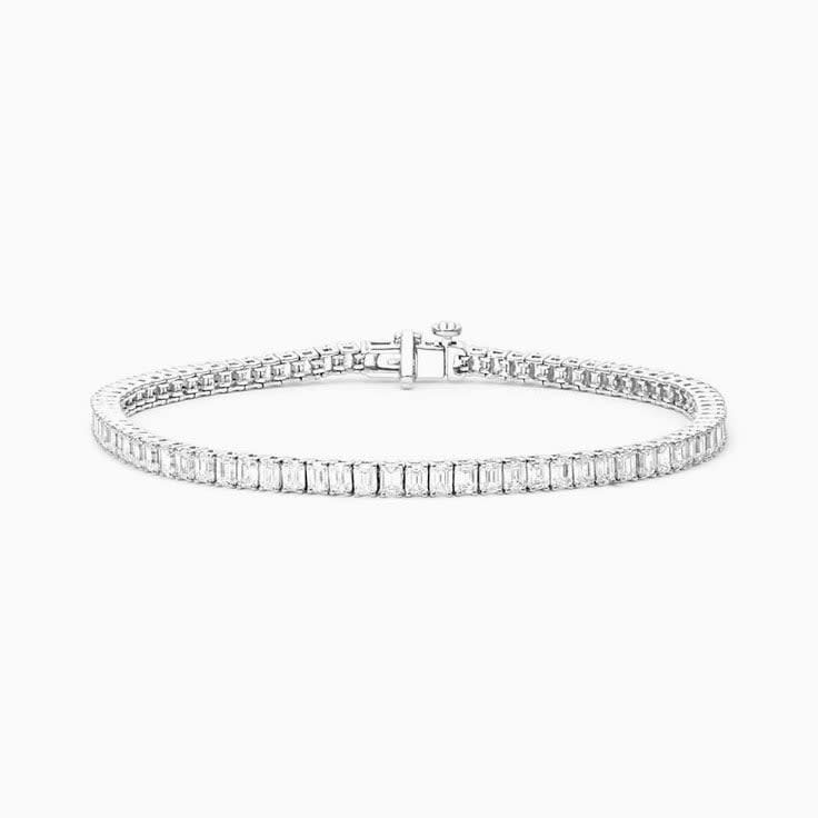 5 Carat Emerald Cut Lab Diamond Tennis Bracelet