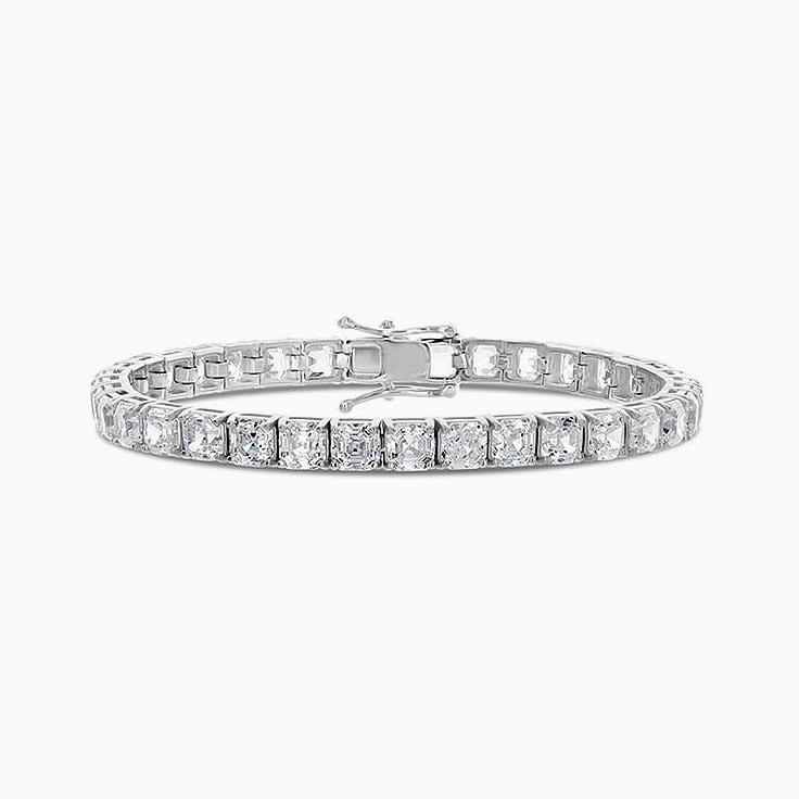 Asscher Cut Lab Diamond Tennis Bracelet