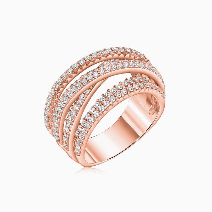 Crossover Diamond Fashion Ring