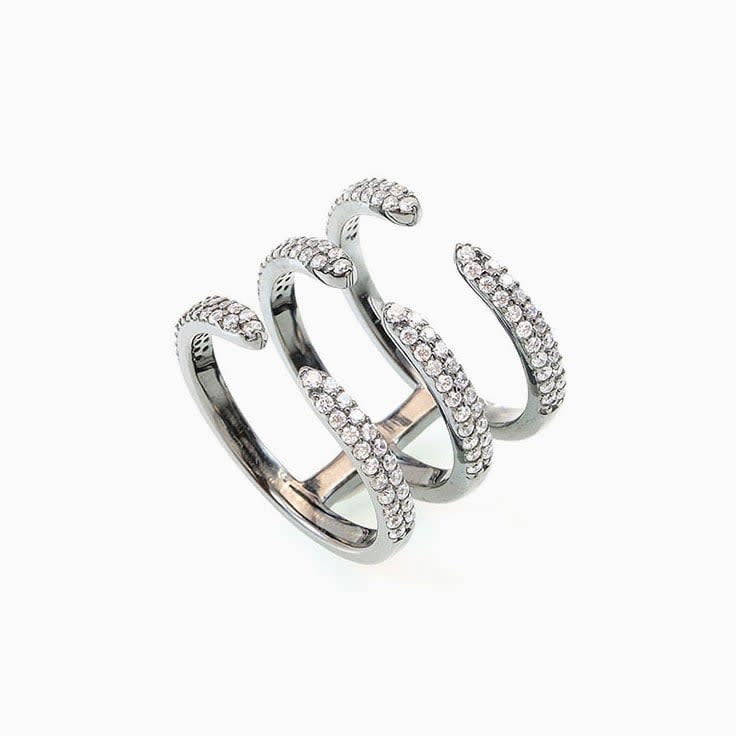 gold cuff ring with diamonds