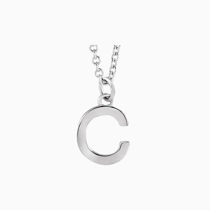 Petite initial gold necklace