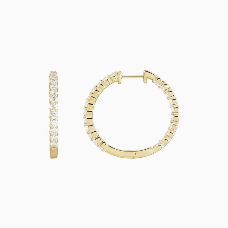 3ct diamond hoop earrings