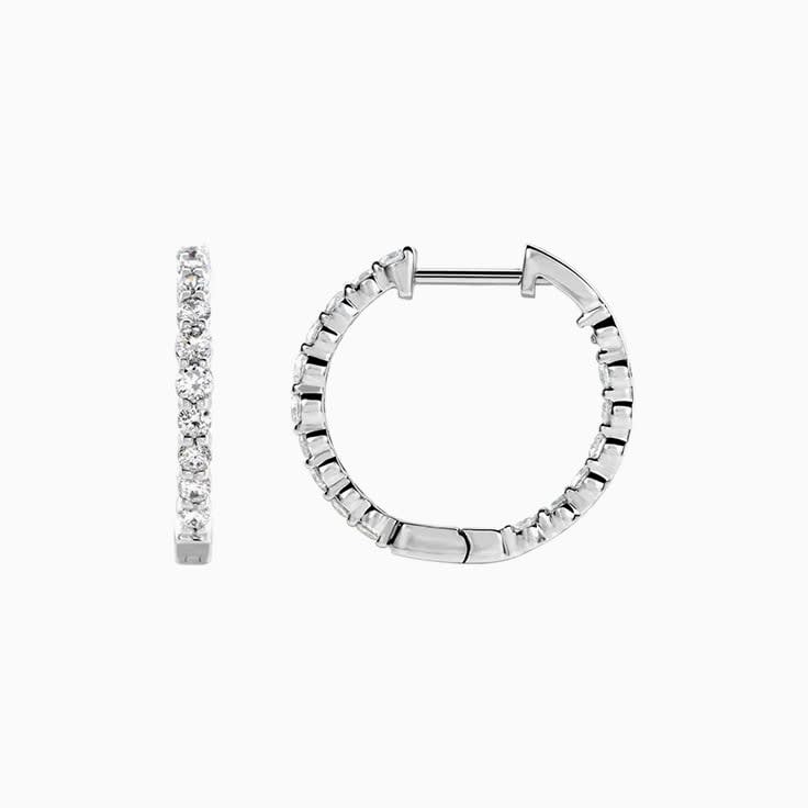 gold diamond hoop earrings