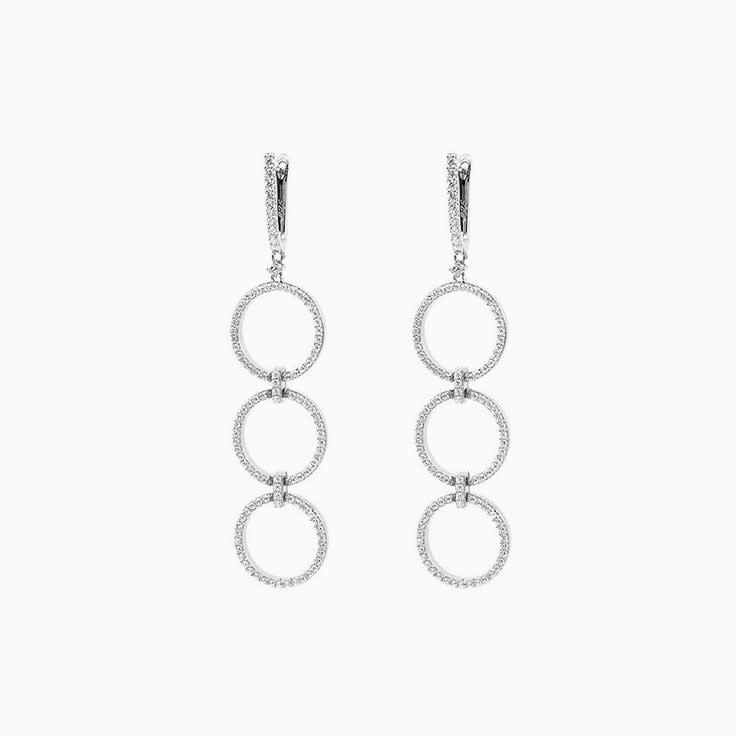 Circle line diamond earrings