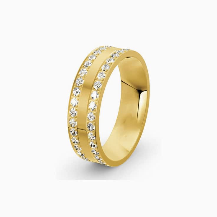 Mens Double Row Diamond Ring