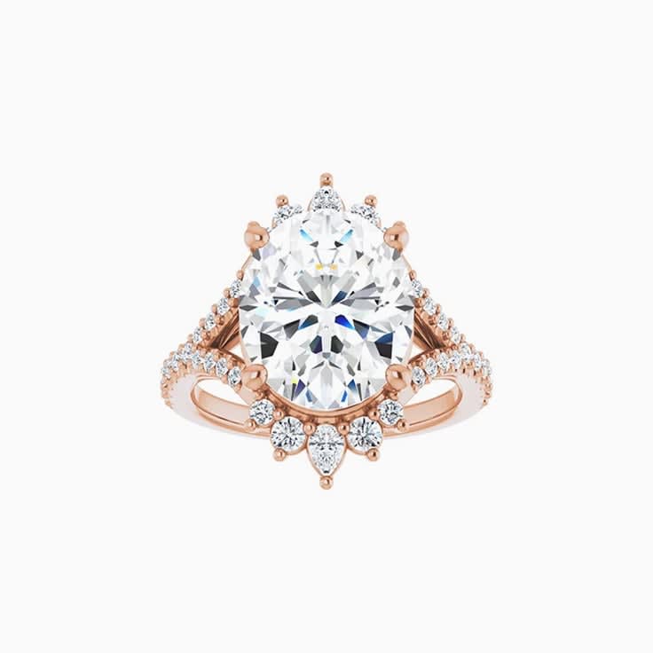 Unique oval engagement ring