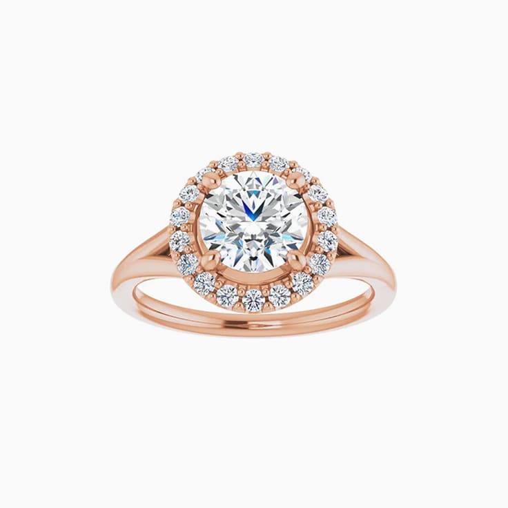 Round classic halo diamond engagement ring