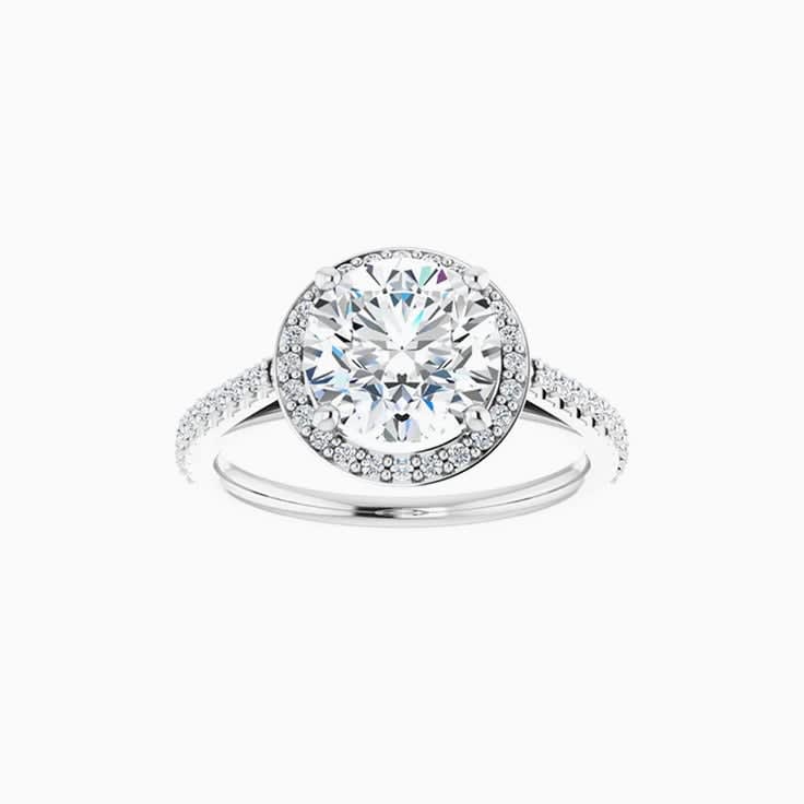 Micro pave engagement ring