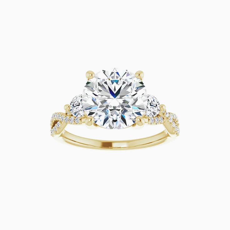 Twisted band solitaire engagement ring