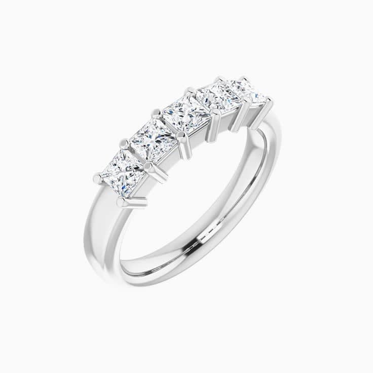 Five stone princess cut diamond ring