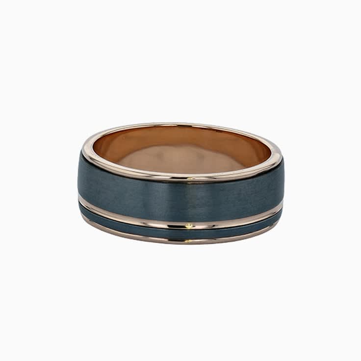 Mens Gold Edge Tantalum Ring