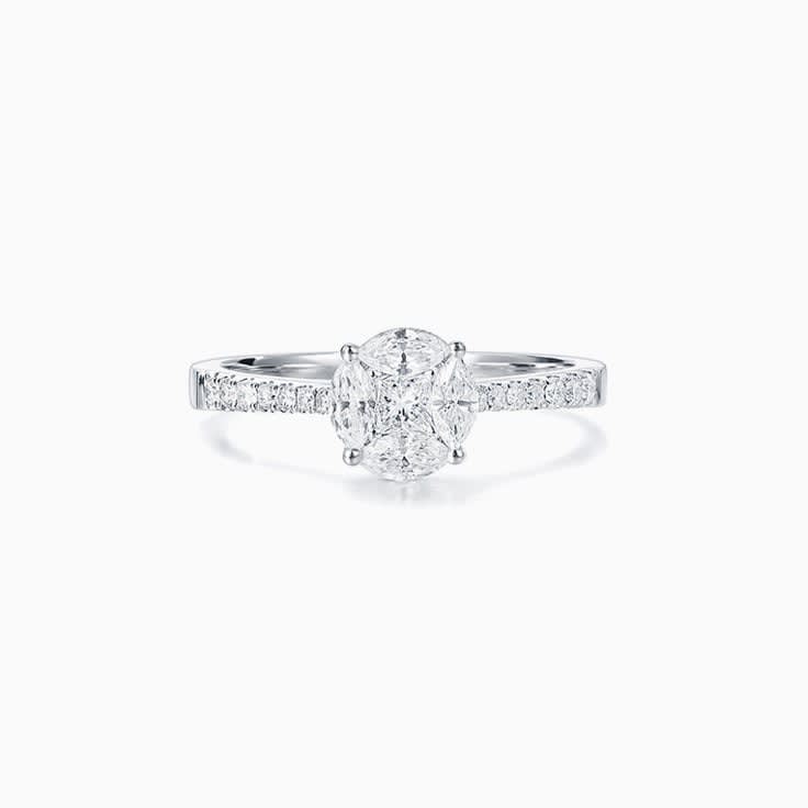 Marquise Diamonds Cluster Ring