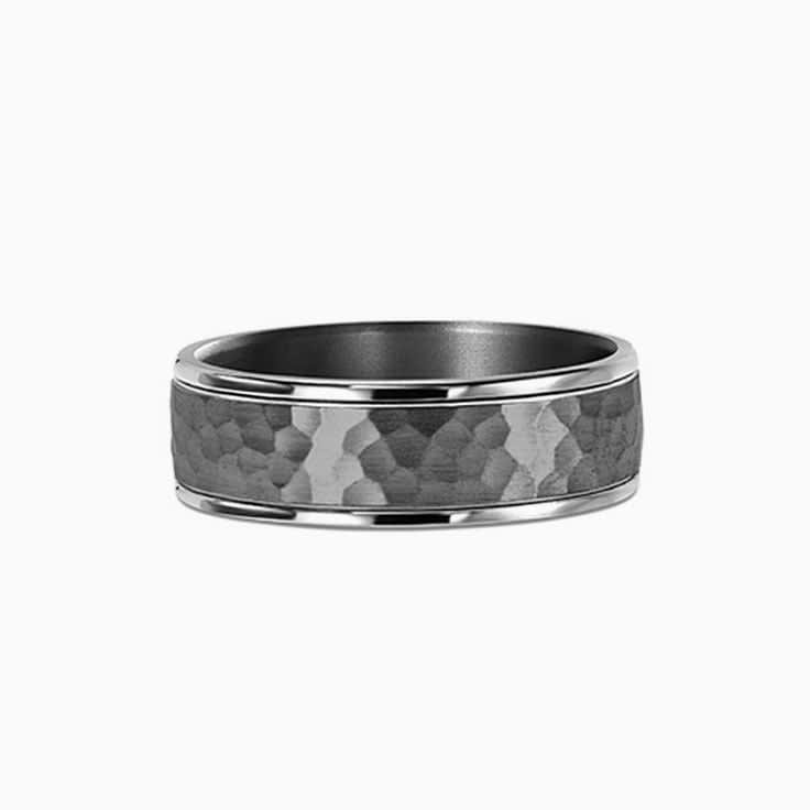 Hammered finish tantalum ring