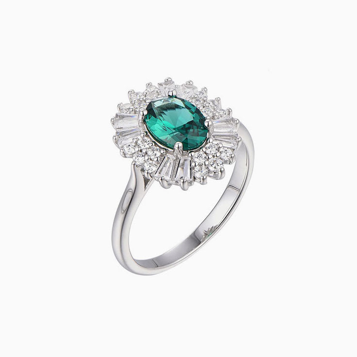 Teal sapphire engagement ring