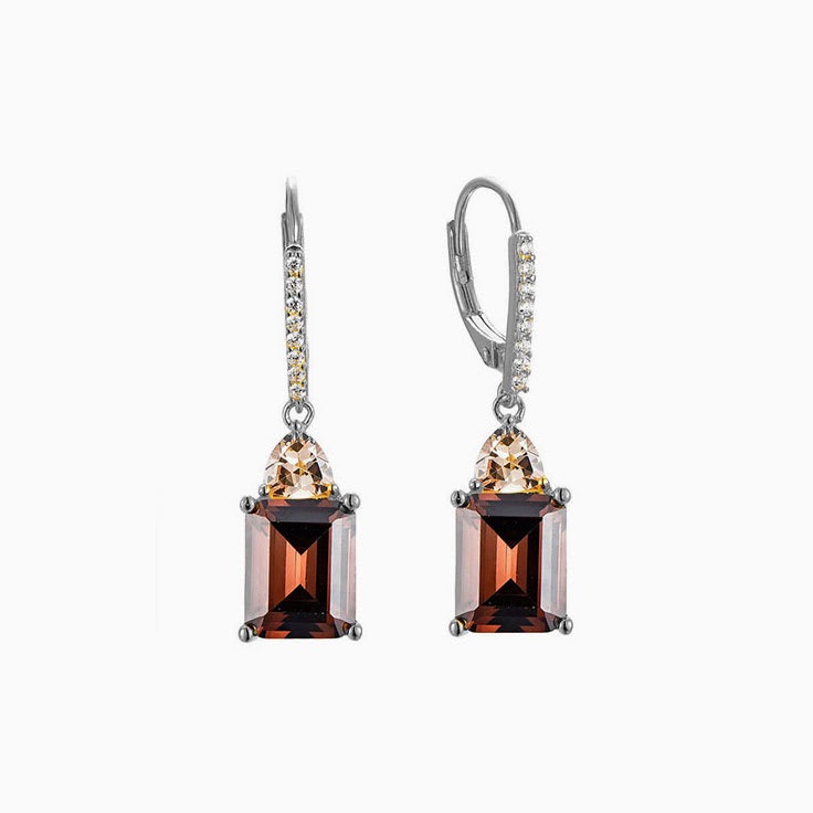 Garnet and diamond earring
