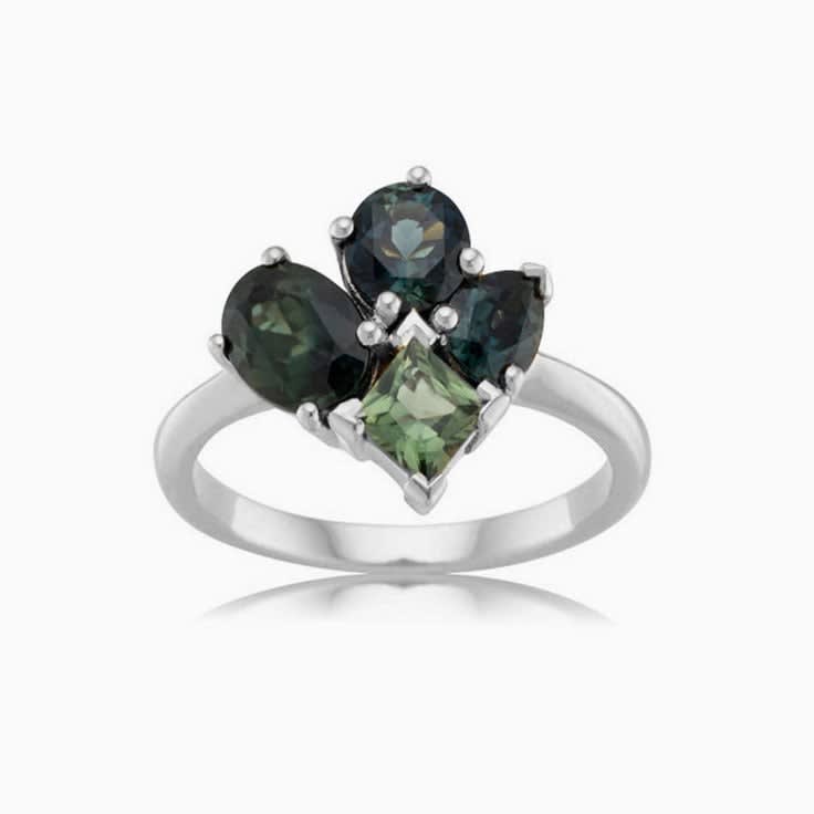 Gold ring with stones