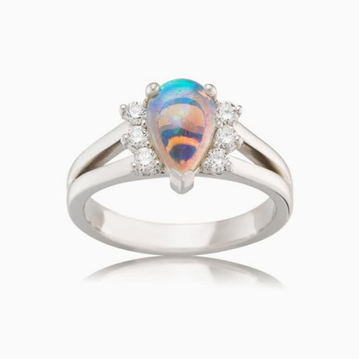 Pear opal ring
