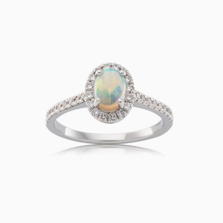Classic opal engagement ring