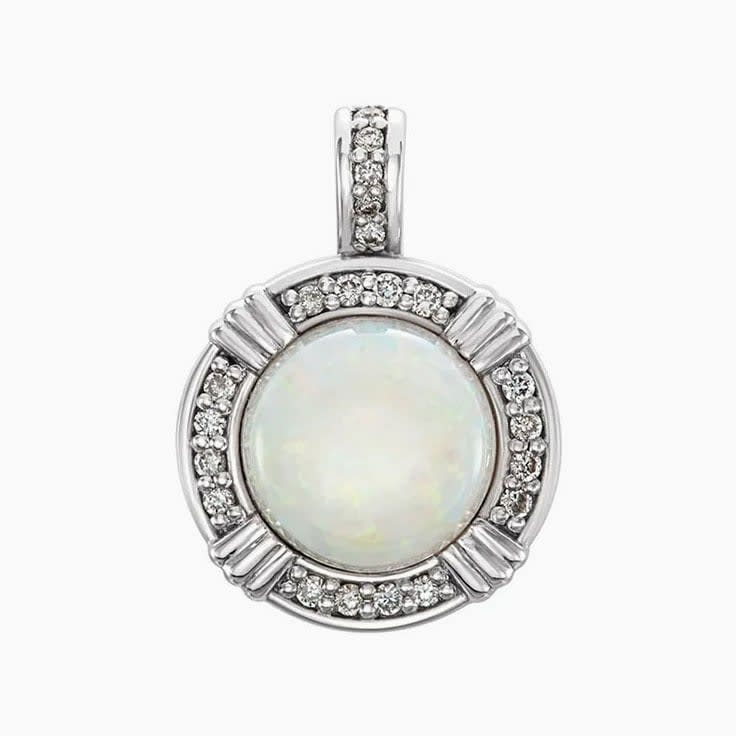 Opal and diamond pendant
