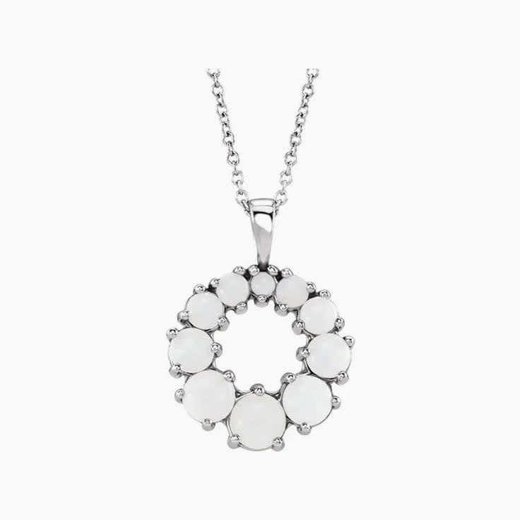 Opal circle necklace