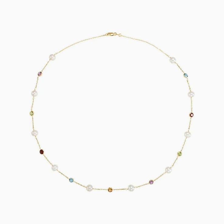 Pearl and gemstone necklace
