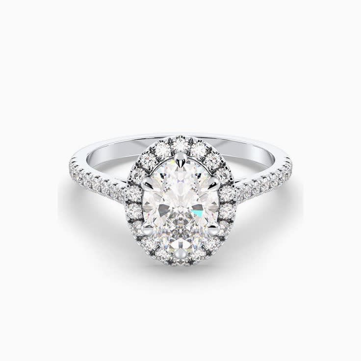 2 carat oval lab diamond engagement ring