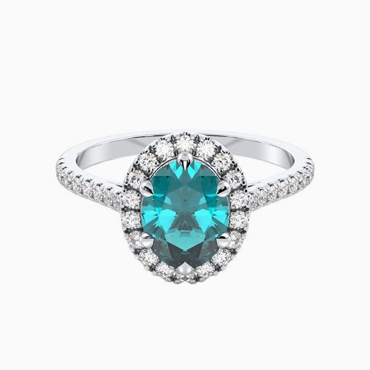 Paraiba tourmaline and diamond ring