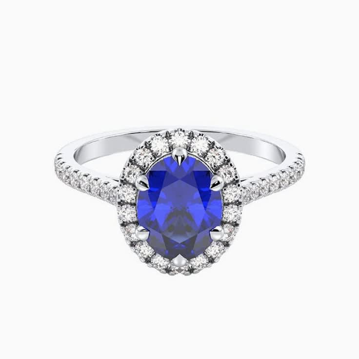 Blue sapphire engagement ring